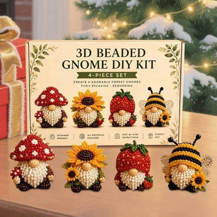 3D Beaded Gnome DIY Craft Kit for Kids Teens & Adults Handmade Bead Art Set