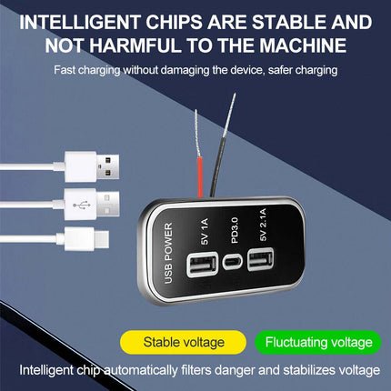 30W PD + QC 3.0 USB Car Charger, 12V/24V Fast Charging Adapter for Car/Truck, 36W Total Output
