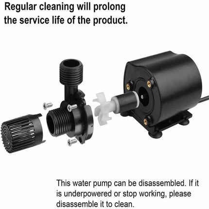 DC 12V Brushless Submersible Water Pump 500L/H for Aquarium & Fish Pond