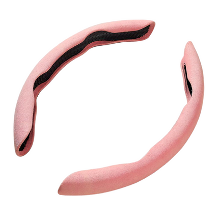 Fluffy Plush Red Steering Wheel Cover, Universal Anti-Slip & Warm Grip for Comfortable Driving