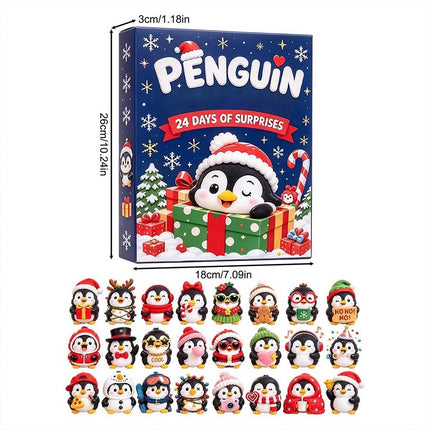 Christmas Countdown 3D Penguin Animal Figures Decor 24 Days