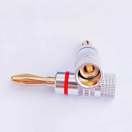 8Pcs 24K Gold Plated Banana Plugs HiFi Pro Quality Red & Black