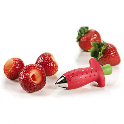 Strawberry Slicer & Corer – Fruit Stem Remover, Leaf Huller Tool