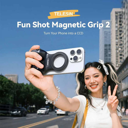 Magnetic Phone Camera Grip with Remote Handle & Phone Holder