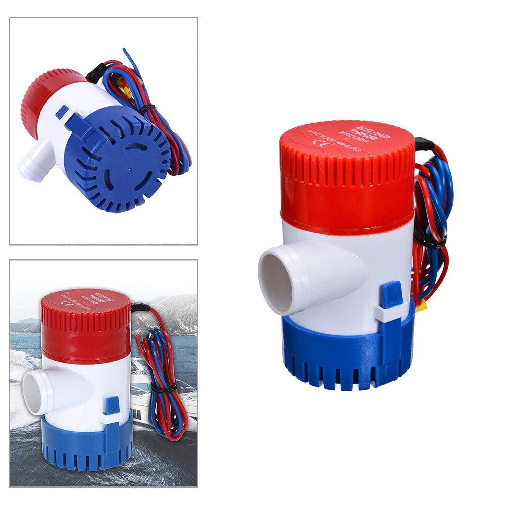 1100GPH 12V Automatic Bilge Pump - Submersible Marine Boat Water Pump for Yacht, Bass Boat, Sailboat