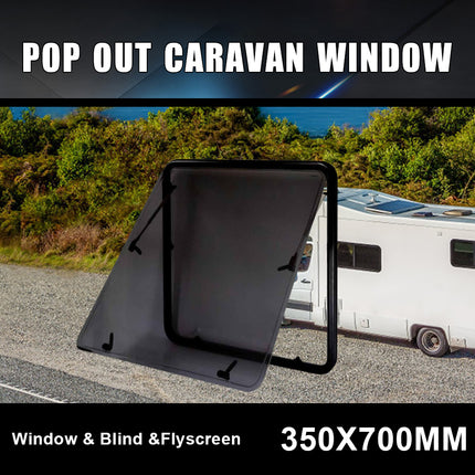 Caravan Window Locking Handle with Gas Strut | for 350x700mm Push-Out Flat Windows | Easy One-Handed Operation