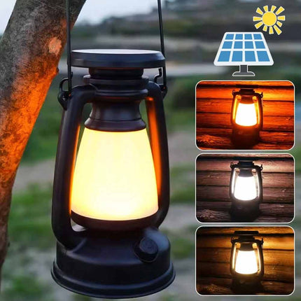Solar & USB Rechargeable LED Camping Lantern for Tent Hiking Outdoor