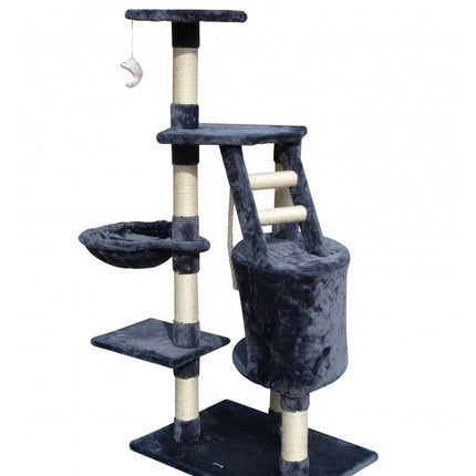CARLA HOME 120cm Cat Tree for Indoor Cats with Condo, Hammock & Plush Perchfor for Kittens & Adult Cats-2050057516825579527