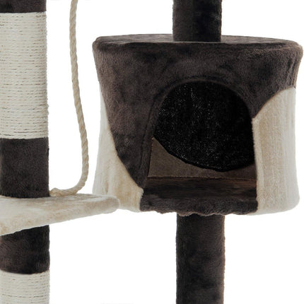CARLA HOME 140cm Cat Tree for Indoor Cats with Plush Perch, Sisal Scratching Posts & Condo for Kittens & Adult Cats (Beige)-2050057517681217542