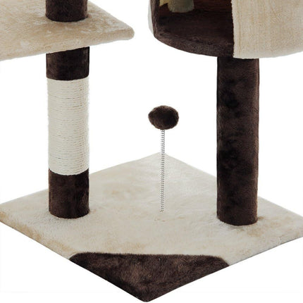 CARLA HOME 140cm Cat Tree for Indoor Cats with Plush Perch, Sisal Scratching Posts & Condo for Kittens & Adult Cats (Beige)-2050057517681217544