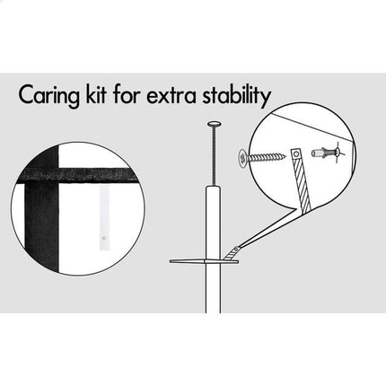 CARLA HOME Floor to Ceiling Cat Tree Tower  with Adjustable Height 230-286cm for Indoor Cats (Black)-2050057519186972678