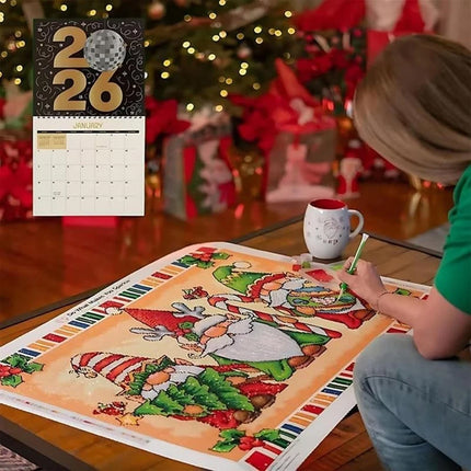 2026 Diamond Painting Wall Calendar – DIY Diamond Art Kit for 12-Month Planning