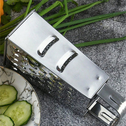 4-Sided Box Cheese Grater, Stainless Steel 8 Inch Veggie Slicer Cutter