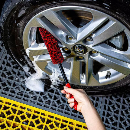 3-Piece Car Wheel Rim Cleaning Brush Set | Heavy-Duty Tire & Alloy Rim Scrubber for Deep Cleaning