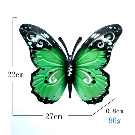 Metal 3D Butterfly Garden Wall Art for Home Decor 22x27cm