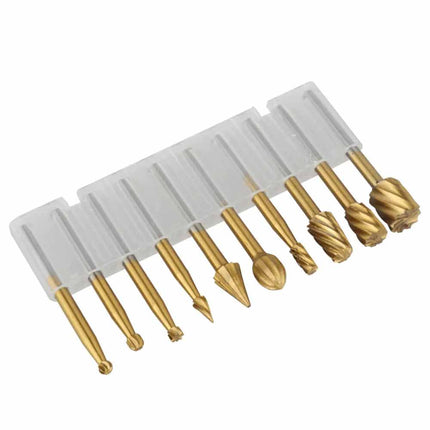 10Pcs HSS Wood Carving Rotary Drill Router Bit Set for Dremel Tools