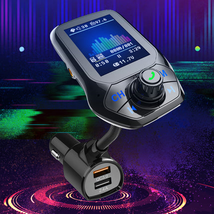 Bluetooth FM Transmitter for Car: Wireless MP3, Hands-Free Calling & Dual USB Charger (T43)