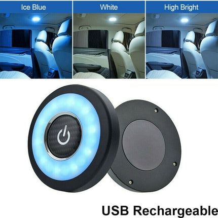 Magnetic USB Rechargeable LED Car Dome Light - Stick to Roof & Clip Visor, Portable Multi-Use Reading Lamp