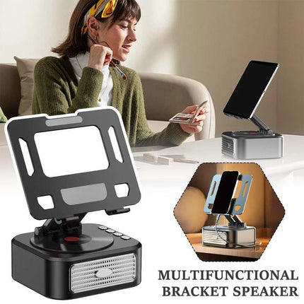 Adjustable Bluetooth Speaker Phone Stand with Speakers for Tablet