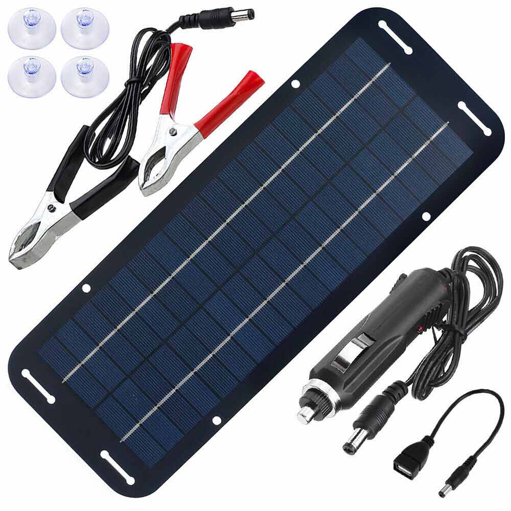 12V 30W Solar Battery Charger & Maintainer - Waterproof, Portable Power for Car, Boat, RV, Motorcycle