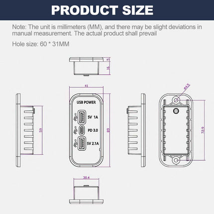 30W PD + QC 3.0 USB Car Charger, 12V/24V Fast Charging Adapter for Car/Truck, 36W Total Output