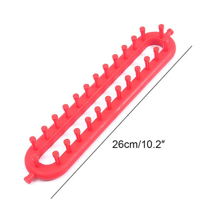 26CM Red Scarf Knitting Loom Kit with Sewing Needle DIY Craft Tool
