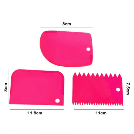 3-Piece Creaming & Baking Spatula Set, Plastic Cake Spatulas