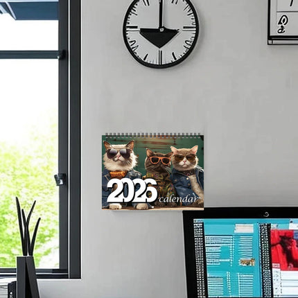 2026 Monthly Wall Calendar | Glasses Kittens & Cats Planner for Family Home Organiser