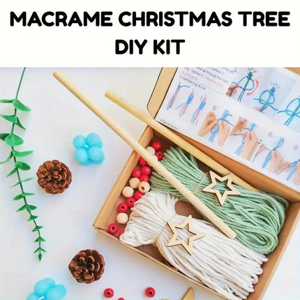 Knitted Christmas Tree DIY Kit – 2Pcs Wall Hanging Festive Gift