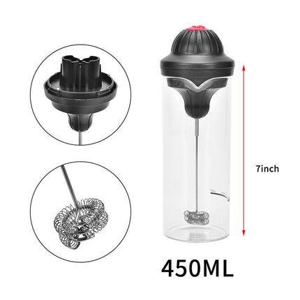 Handheld Electric Coffee Milk Frother Automatic Whisk Mixer with Jug Cup