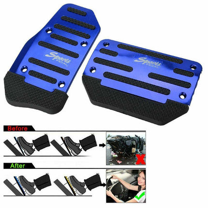2-Pack Non-Slip Car Pedal Covers for Gas & Brake - Universal Fit, Blue