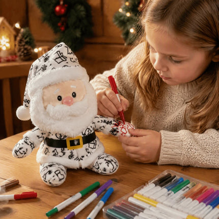 DIY Paintable Santa Claus Plush Toy Blank for Christmas Crafts