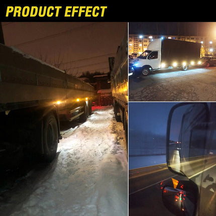 4X 24V Dynamic Yellow LED Side Marker Lights for Trucks, Trailers, Lorries, Vans, and Buses