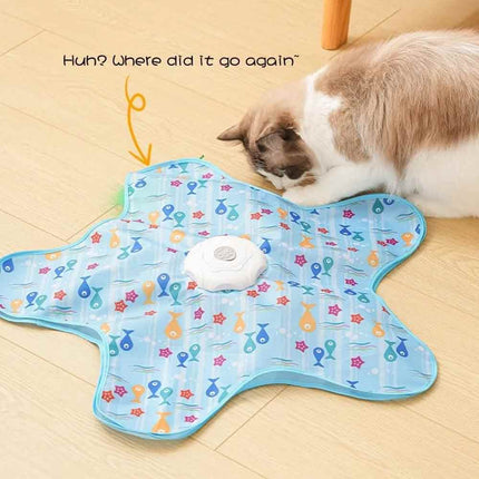 Interactive Cat Toy Feather Moving & Mouse Sounds USB