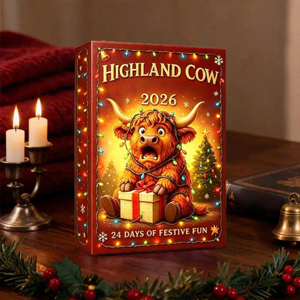 Highland Cow Christmas Advent Calendar 2026 24-Day Acrylic 2D Figure Gift