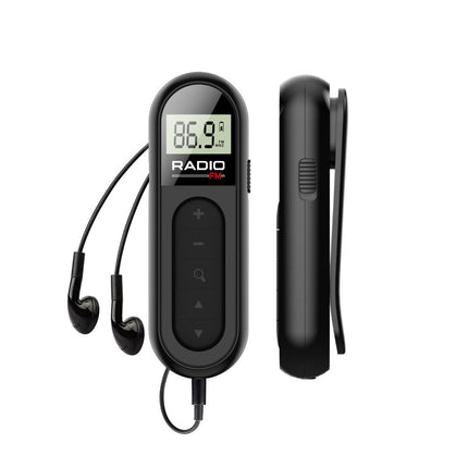 Mini FM Radio Portable Clip-On Rechargeable for Meeting Tour Guide Racing Sports
