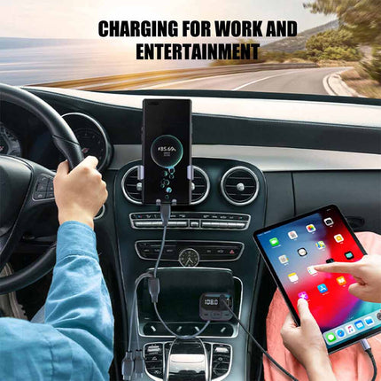 Universal Bluetooth FM Transmitter - Hands-Free Car Kit with Fast Charging (USB-C & iOS)