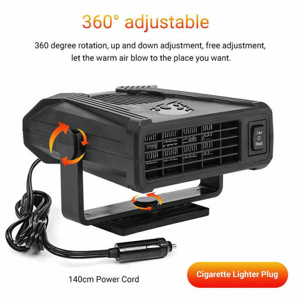 12V DC Portable Car Heater Fan Defroster Demister 150W
