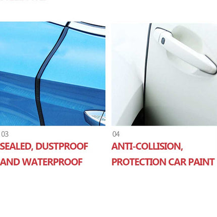 5M Black U-Shape Car Door Edge Guard | Rubber Seal Trim Protector Strip for Door Boot/Trunk
