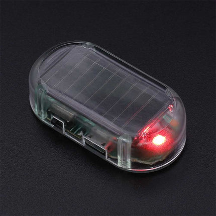 2-Pack Solar-Powered Dummy Alarm LED Flashing Lights - Car Anti-Theft Security & Night Warning Blinker
