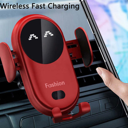 Smart Sensor Wireless Car Charger, 15W Fast Charging, Auto Clamping Air Vent Mount for iPhone & Android (Model S11)