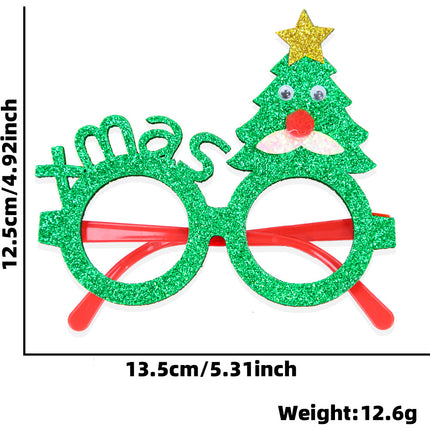 Christmas Party Glasses Snowman Reindeer Antler Frame Decoration