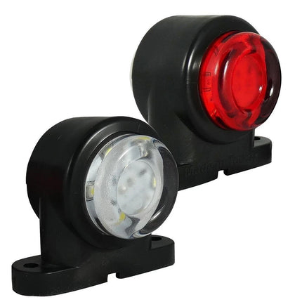 2x Mini Dual Side Rubber LED Marker Lights for Trailer, Truck, and Camper Outline, 12-24V