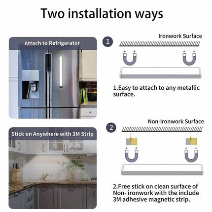 LED PIR Motion Sensor Strip Light Magnetic USB Rechargeable for Cabinet & Closet