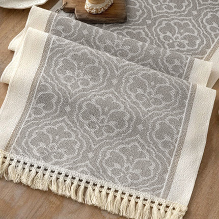 Jacquard Tassel Table Runner for Counter & Table Decor