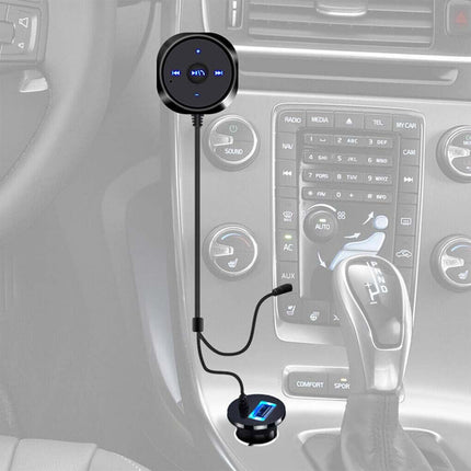 Bluetooth Car Adapter for Aux - 5.0 Receiver with USB Charger, Hands-Free Car Kit