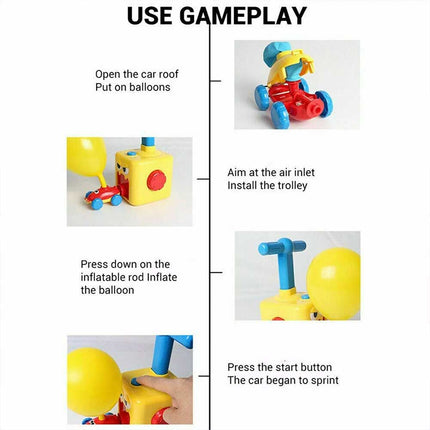Balloon Powered Car Toy | Inertia Launch Vehicle for Kids Science Experiment
