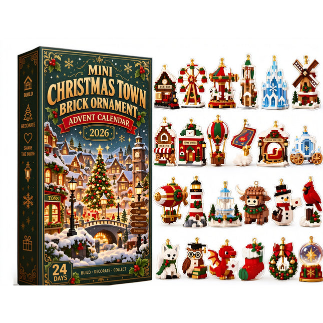 24-Day Christmas Advent Calendar Pre-Assembled Brick Ornament Blind Boxes