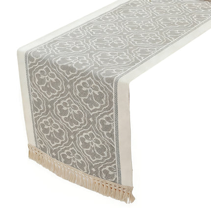 Jacquard Tassel Table Runner for Counter & Table Decor