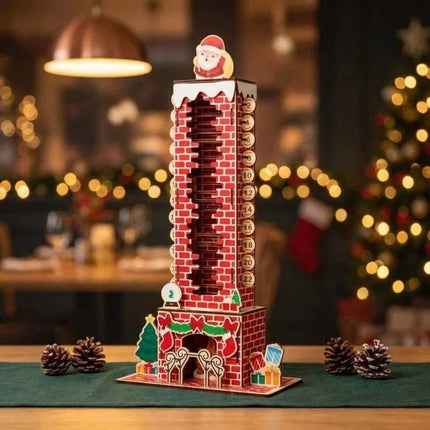 24-Day Xmas Countdown Santa Chimney Calendar Christmas Puzzle Toy
